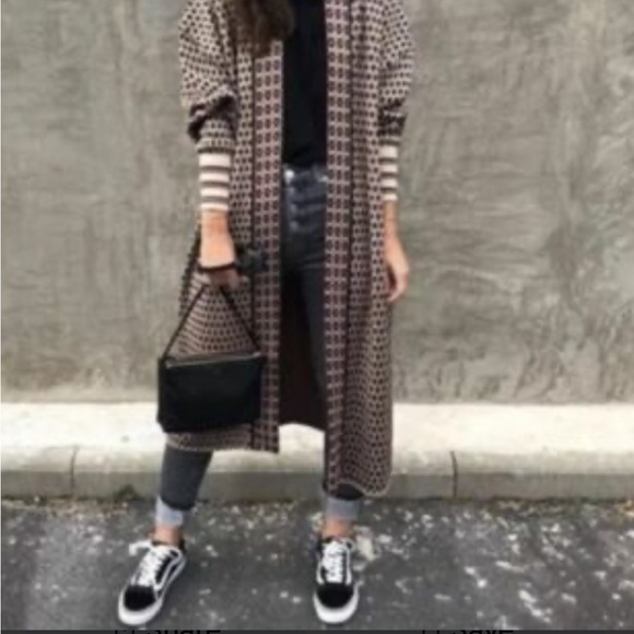 Zara Special Edition Jacquard Sweater coat Sz S - Picture 3 of 7